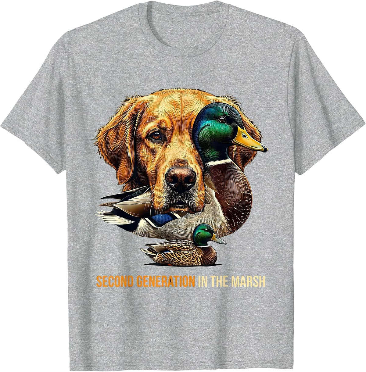 Men's Second Generation In The Marsh Retriever Duck Hunting Local T-Shirt - Heather Grey