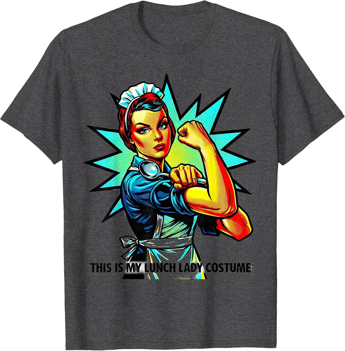 Men's This Is My Lunch Lady Costume Funny Halloween School Staff T-Shirt - Dark Heather Grey