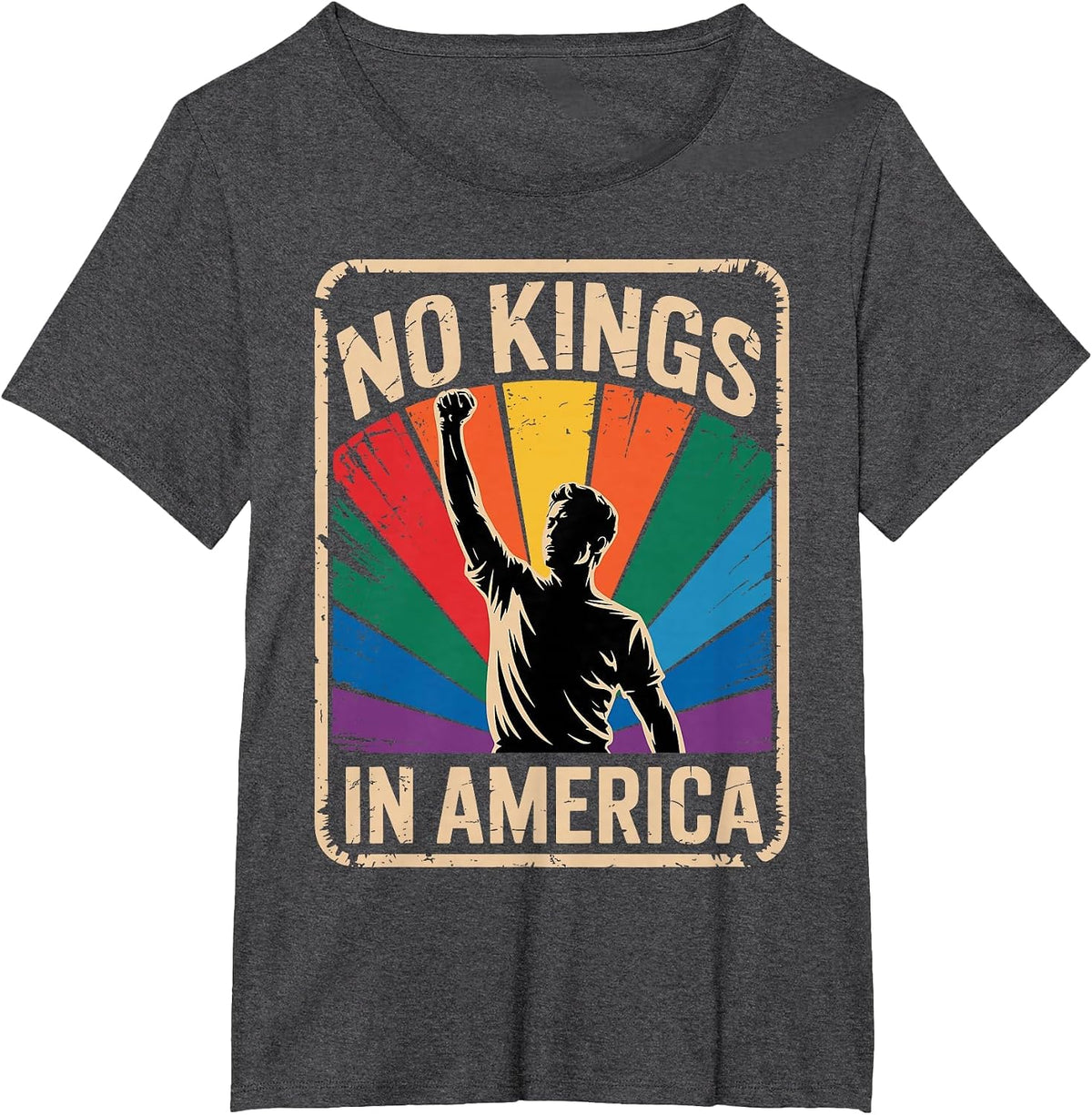 No Kings in America Since 1776 T-Shirt - Dark Heather Grey
