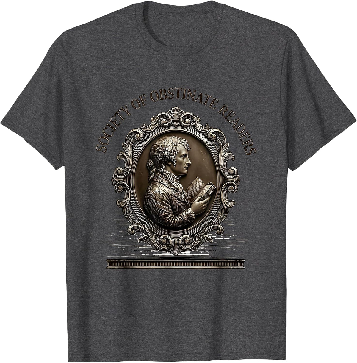 Society Of Obstinate Readers Jane Austen Bookish Humor T-Shirt - Dark Heather Grey