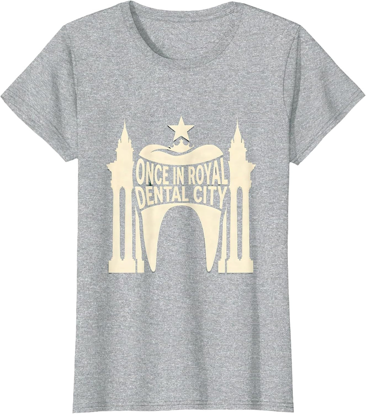 Once in Royal Dental City Funny Dentist Christmas Dental T-Shirt - Heather Grey