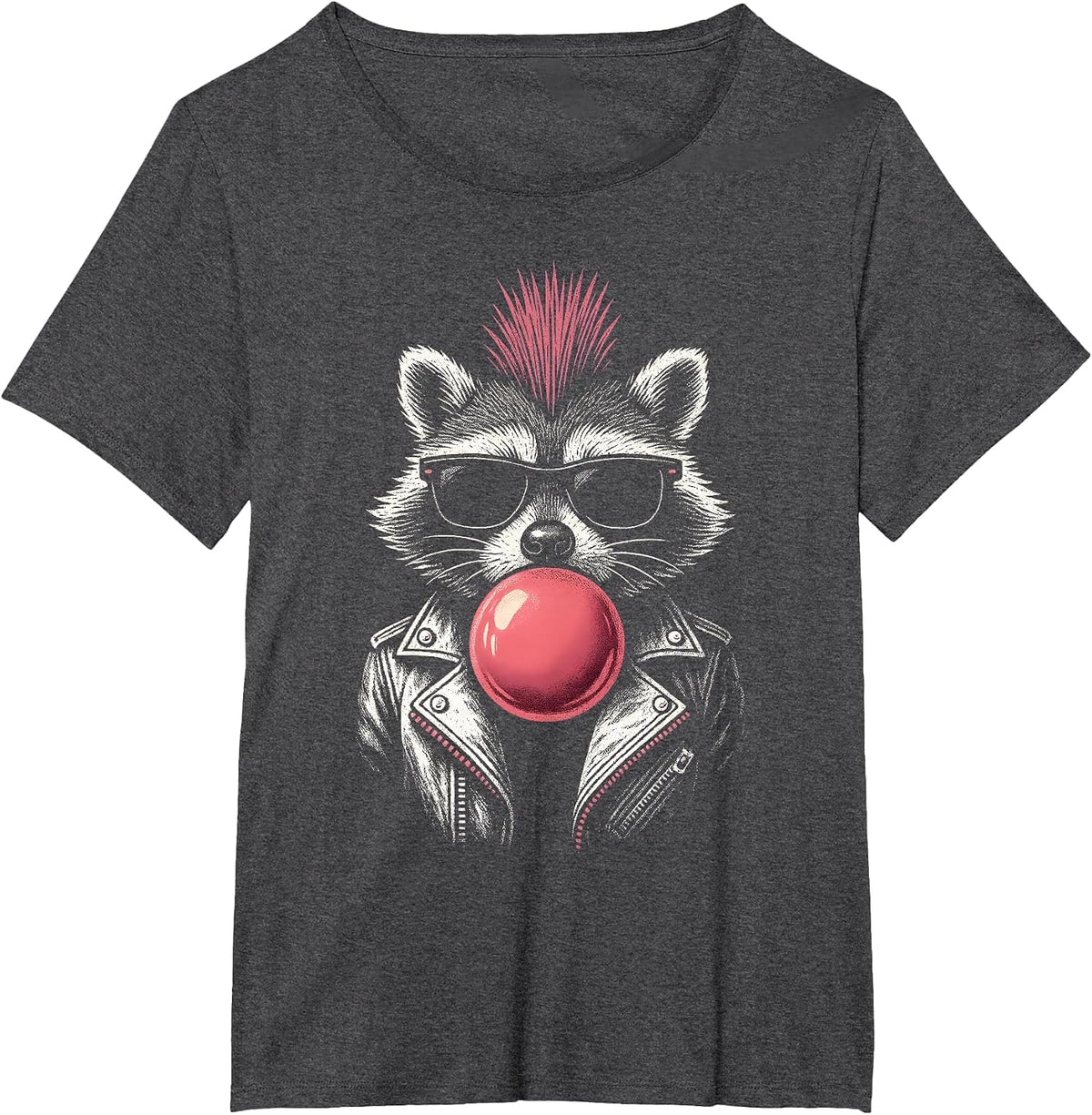 Raccoon Rock Music Men Women Kids Funny Raccoon T-Shirt - Dark Heather Grey
