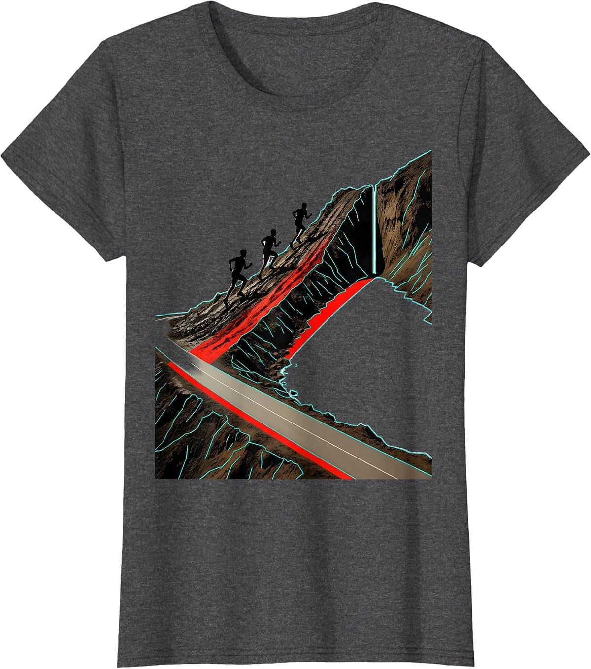 Women's Cross Country Runner Team Pride Track And Field T-Shirt - Dark Heather Grey