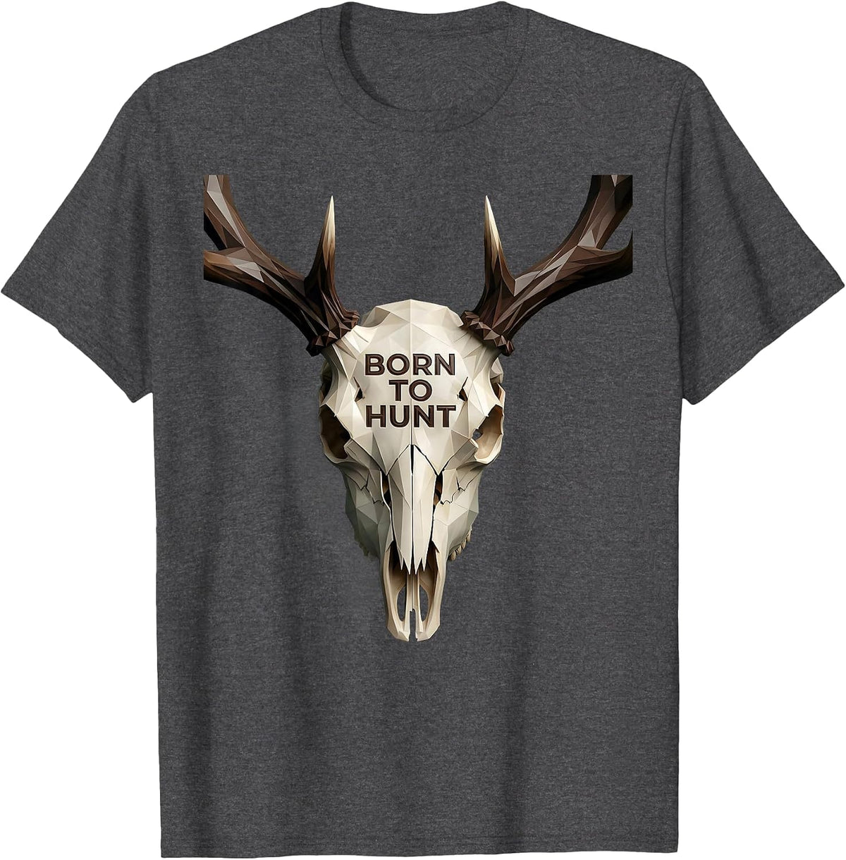 Men's Born to Hunt Outdoor Hunting Design T-Shirt - Dark Heather Grey