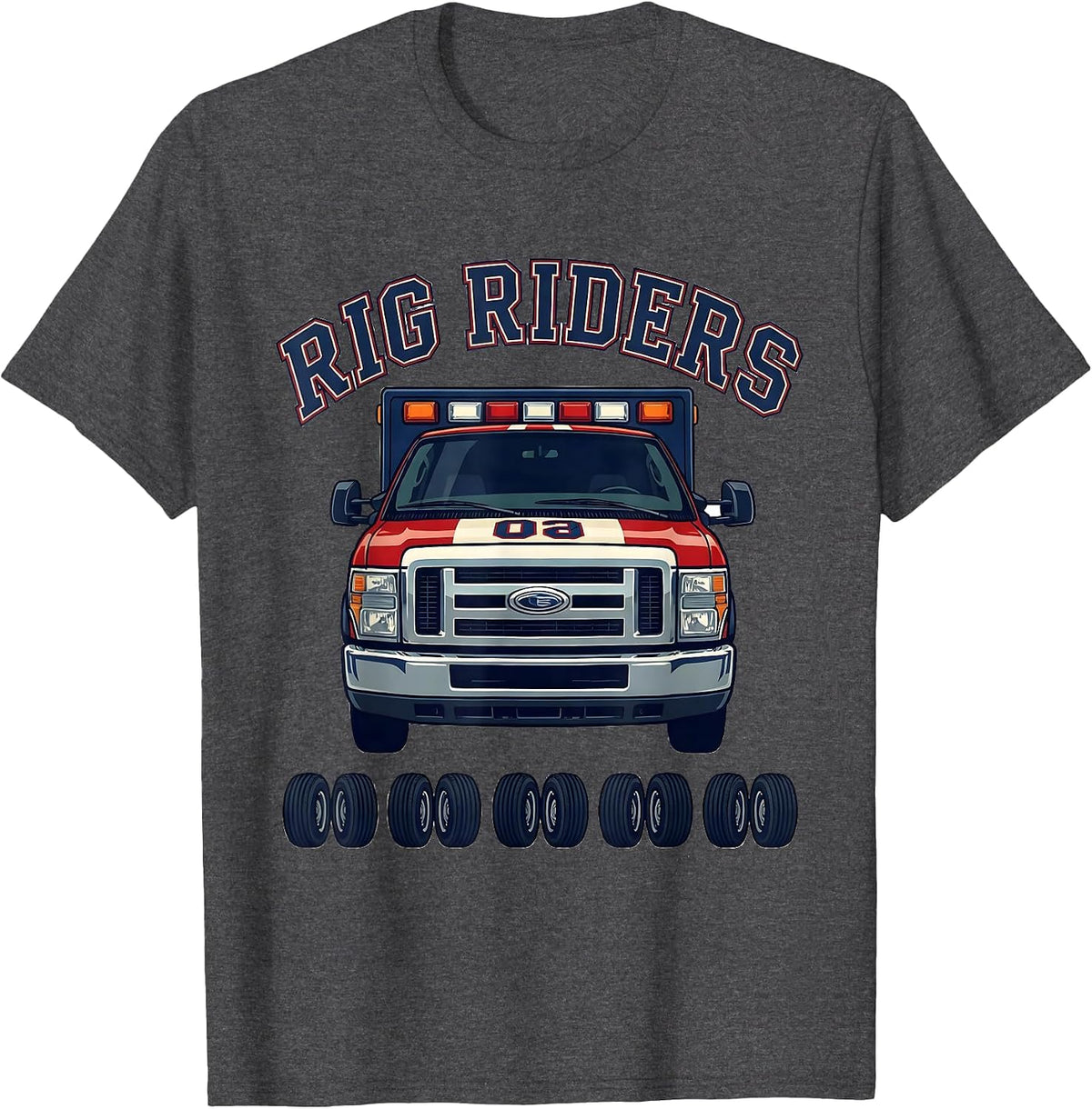 Men's Rig Riders Sports EMS Paramedic EMT Crew Gift T-Shirt - Dark Heather Grey