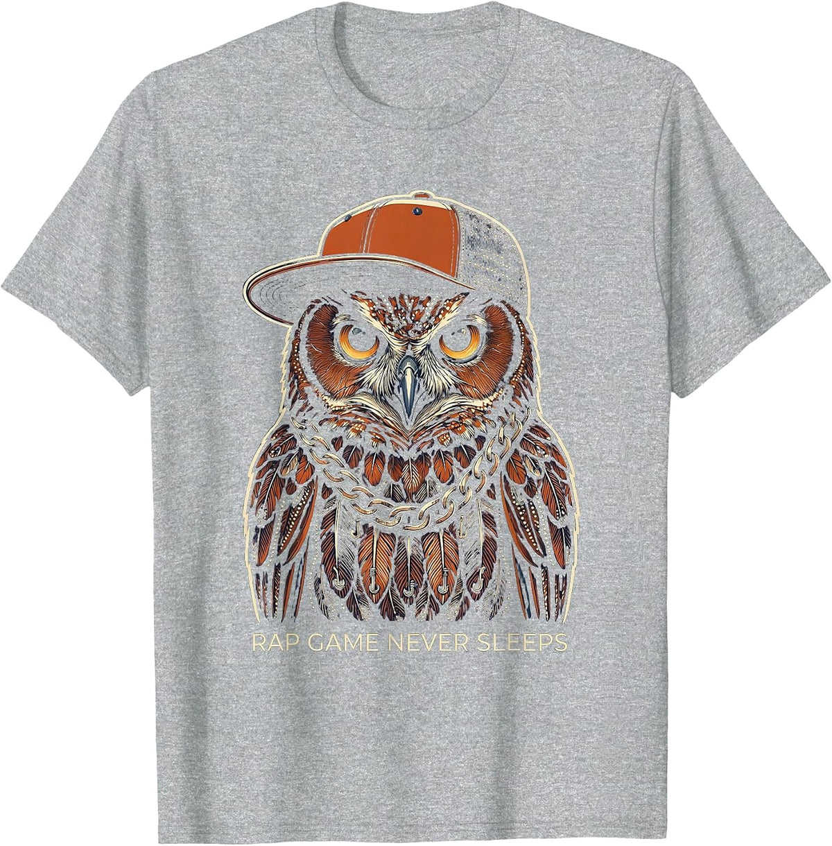 Men's Rap Game Never Sleeps Hip Hop Graphic Design T-Shirt - Heather Grey