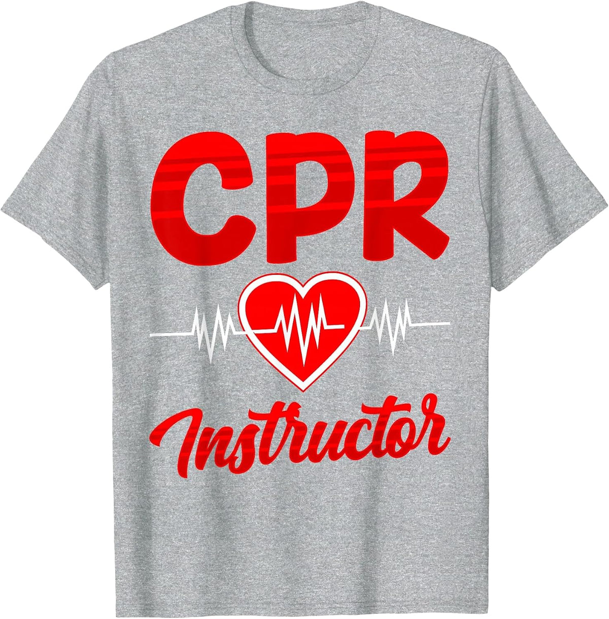CPR Instructor Course Coach Care Emergency First Aid T-Shirt - Heather Grey