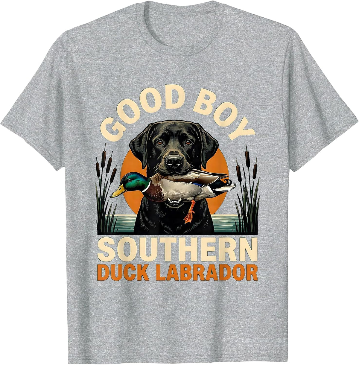 Men's Good Boy Southern Duck Labrador Hunting Dog Rural Pride T-Shirt - Heather Grey