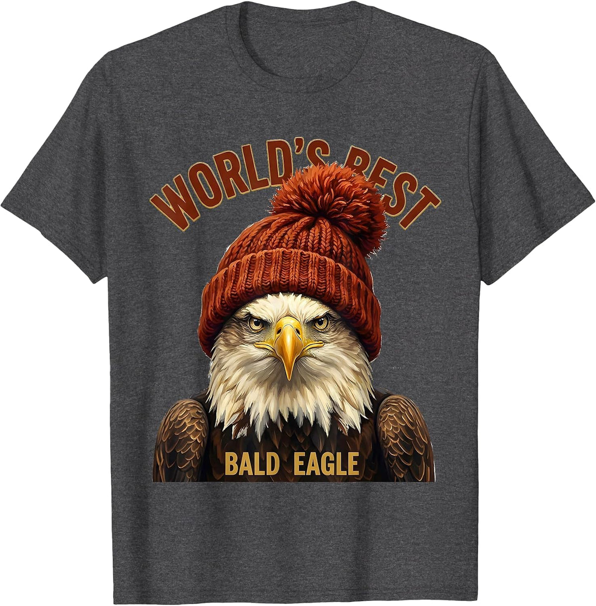 World's Best Bald Eagle Funny Patriotic Eagle Lover Novelty T-Shirt - Dark Heather Grey