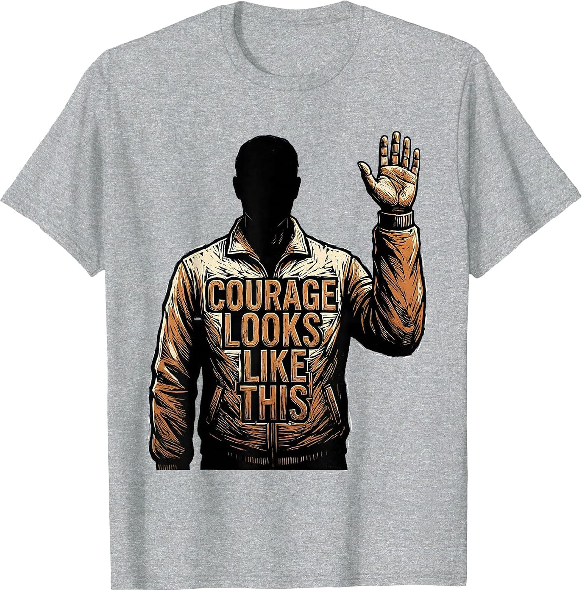 Men's Courage Looks Like This Social Worker Design T-Shirt - Heather Grey
