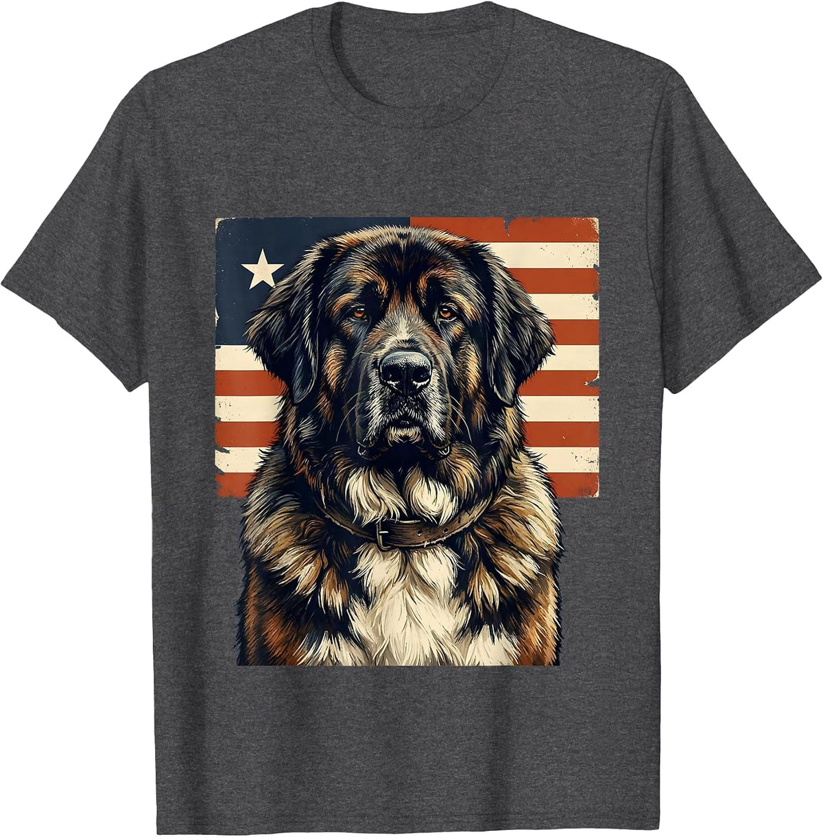 Great Pyrenees Patriotic USA Flag 4th Of July Dog Lover T-Shirt - Dark Heather Grey