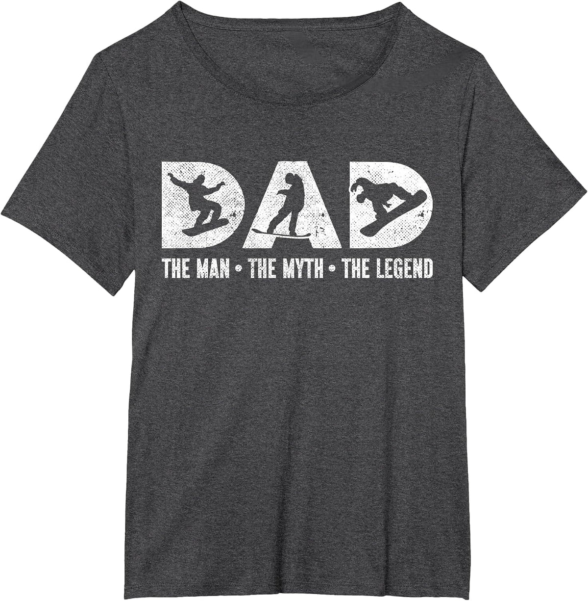 Snowboarding Snowboard Vintage Dad Father Dad The Man The T-Shirt - Dark Heather Grey