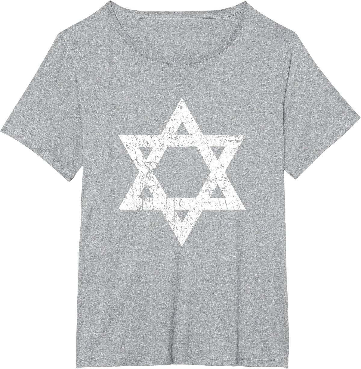 Vintage Distressed Style Star of David Jewish T-Shirt T-Shirt - Heather Grey