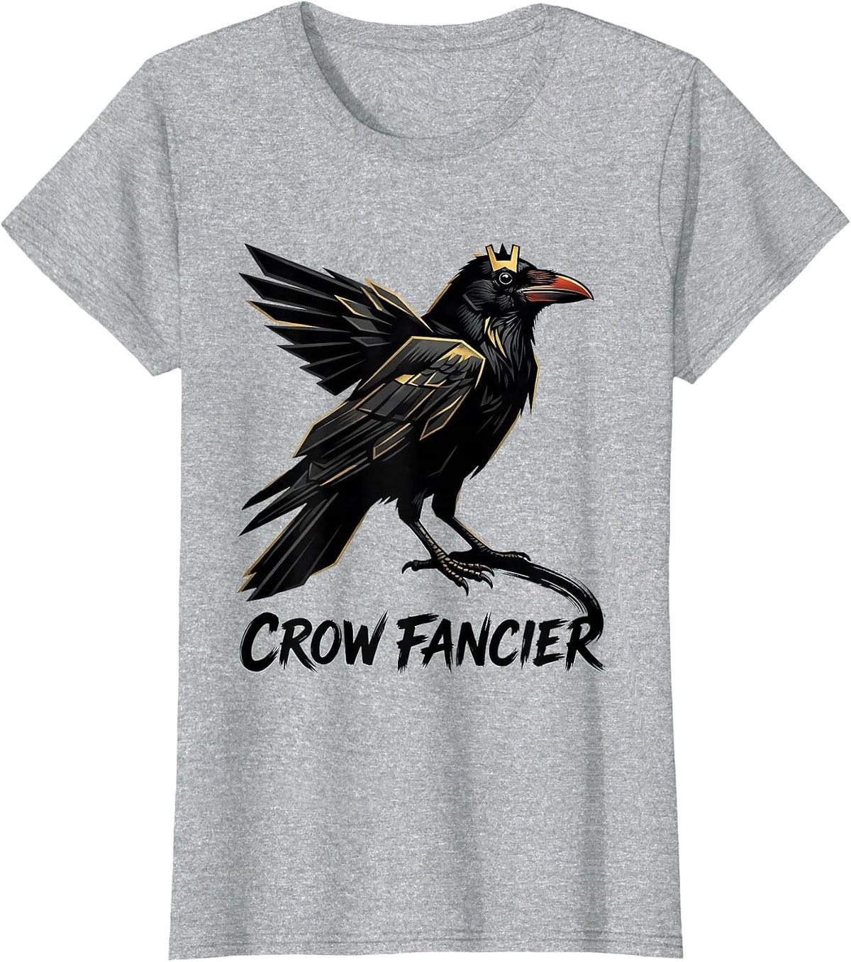 Crow Fancier Sign Painter Showcard Gothic Nature Bird Art T-Shirt - Heather Grey