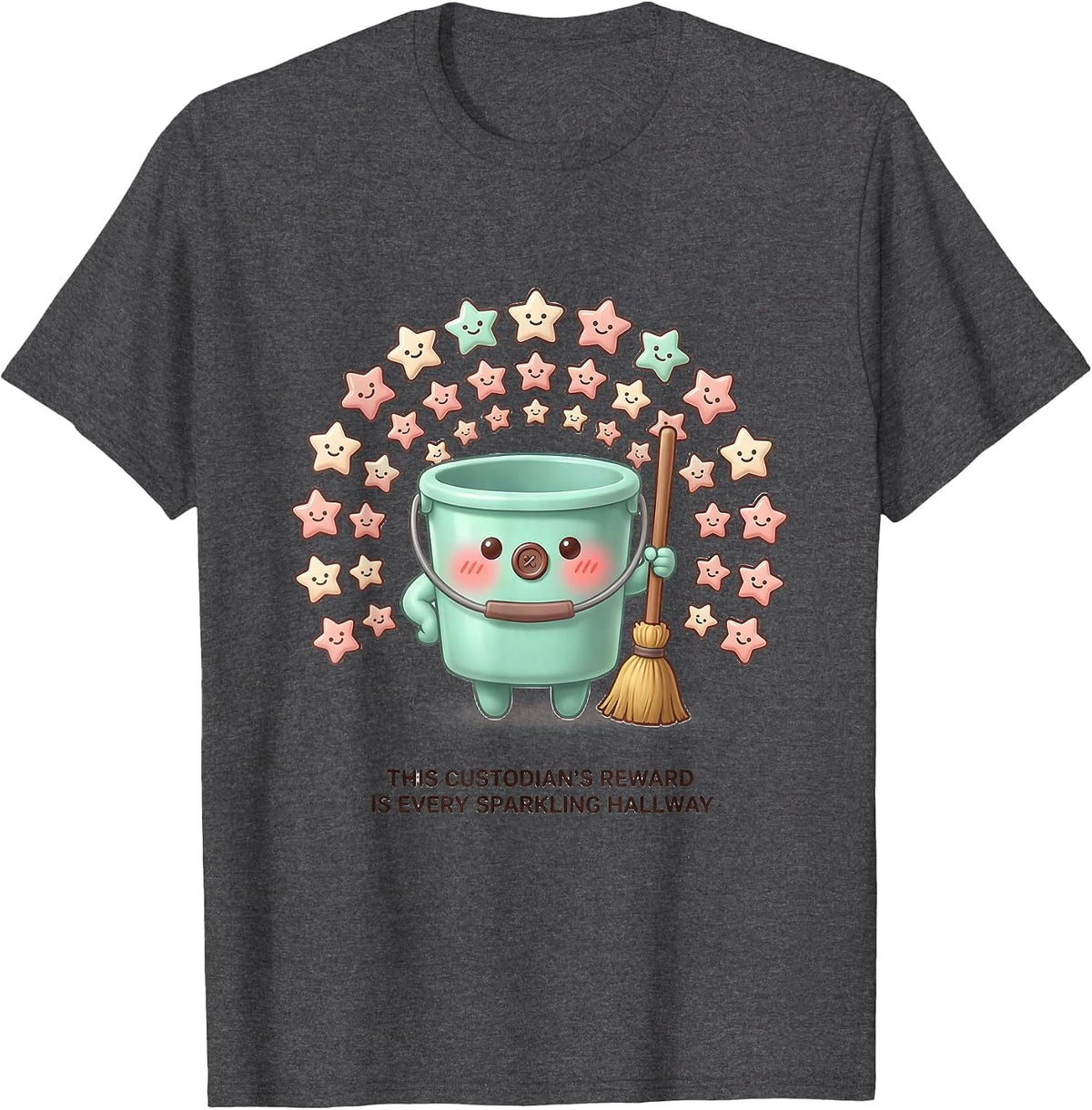 This Custodian's Reward Is Every Sparkling Hallway Funny T-Shirt - Dark Heather Grey
