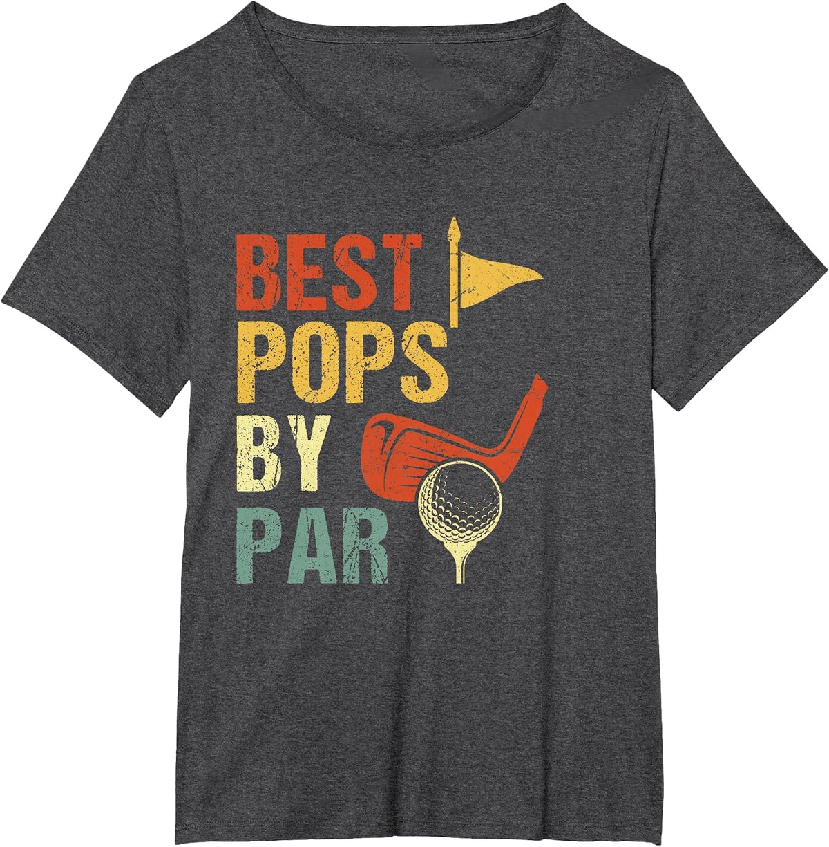 Best Pops by Par Shirt Father's Day for Golf Lover T-Shirt - Dark Heather Grey
