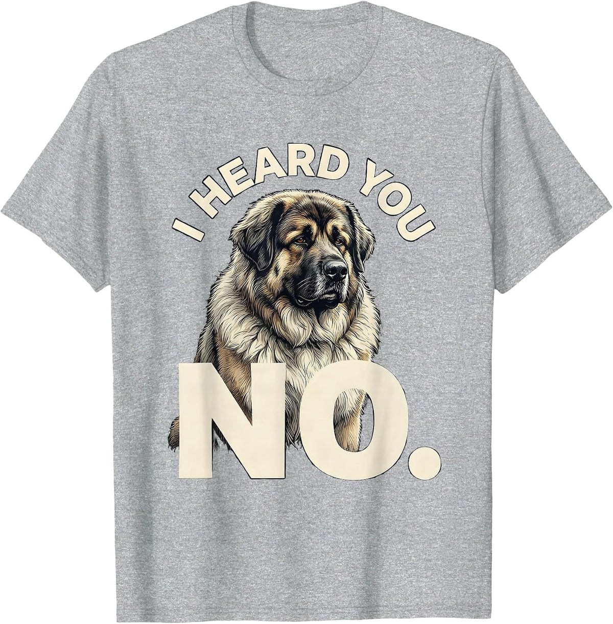 Men's I Heard You No Funny Great Pyrenees Dog Owner Humor T-Shirt - Heather Grey