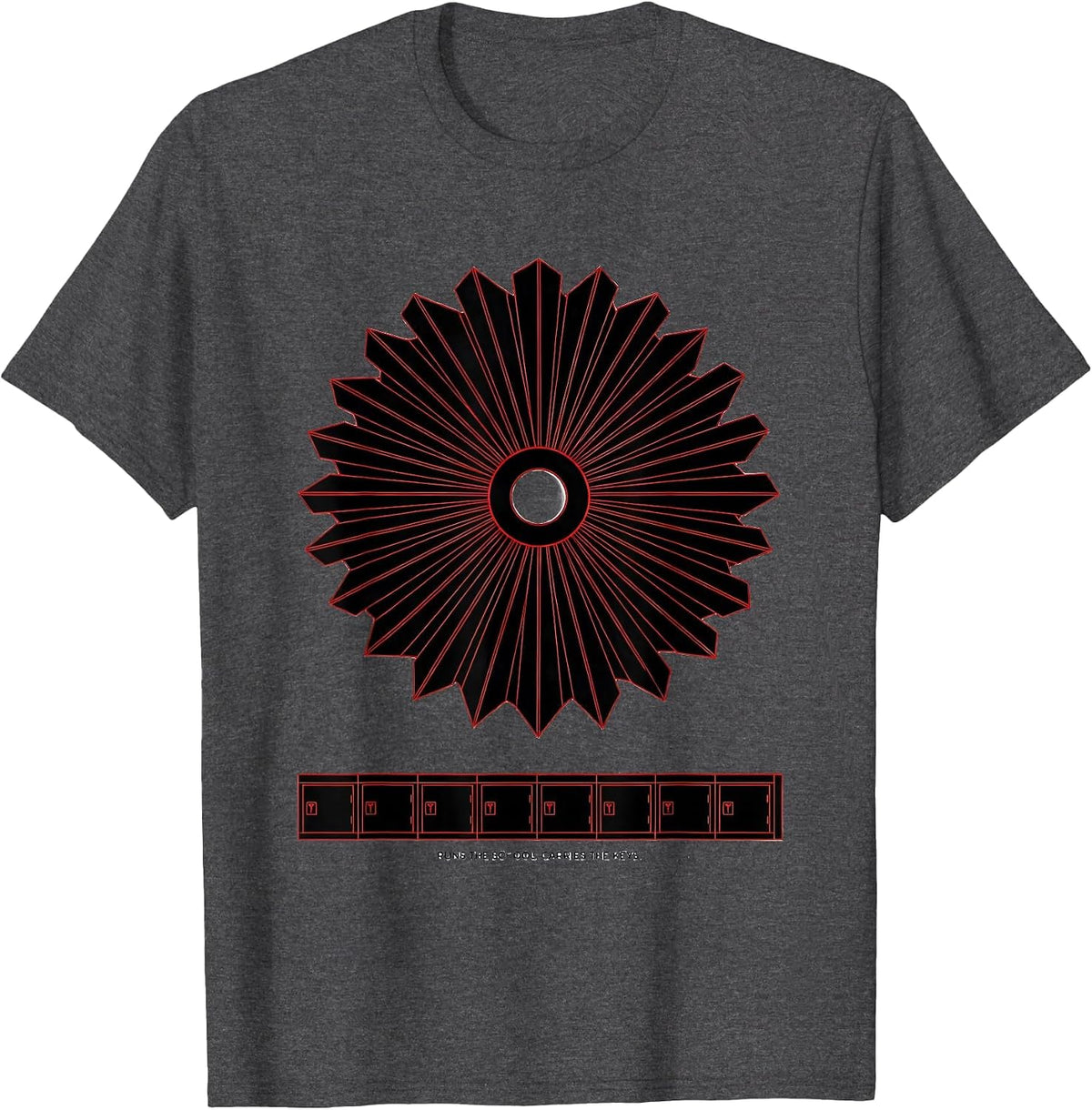 Men's Runs The School Carries The Keys Funny Custodian T-Shirt - Dark Heather Grey