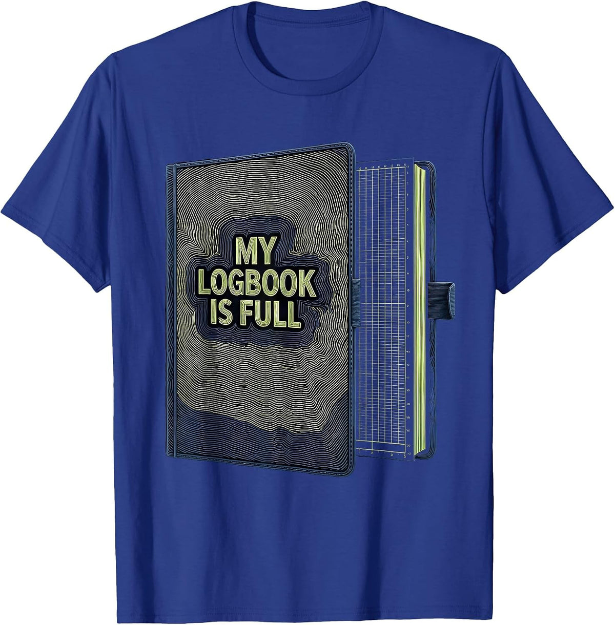 My Logbook Is Full Vintage Scuba Diver Gift T-Shirt - Royal Blue