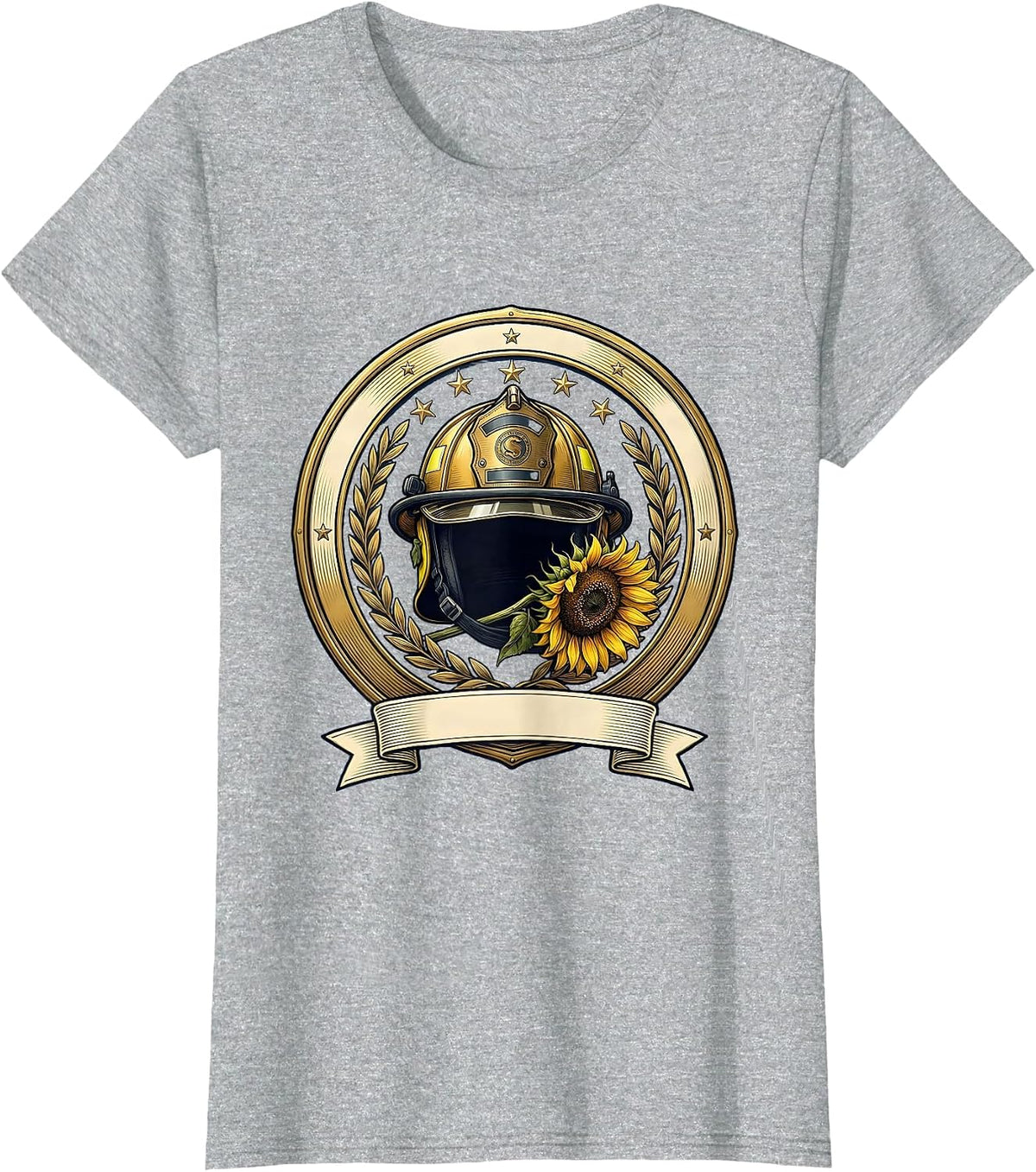 September 11 Memorial First Responder Tribute T-Shirt - Heather Grey