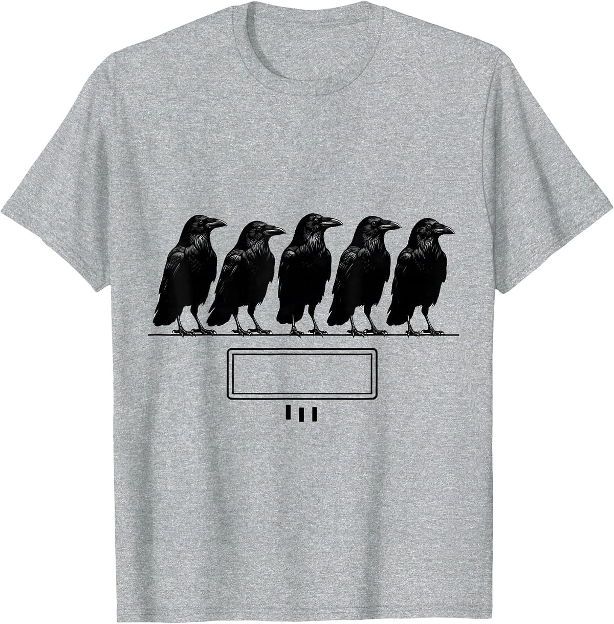 Men's Crow Lineup Dark Humor Gothic Raven Bird Lover T-Shirt - Heather Grey