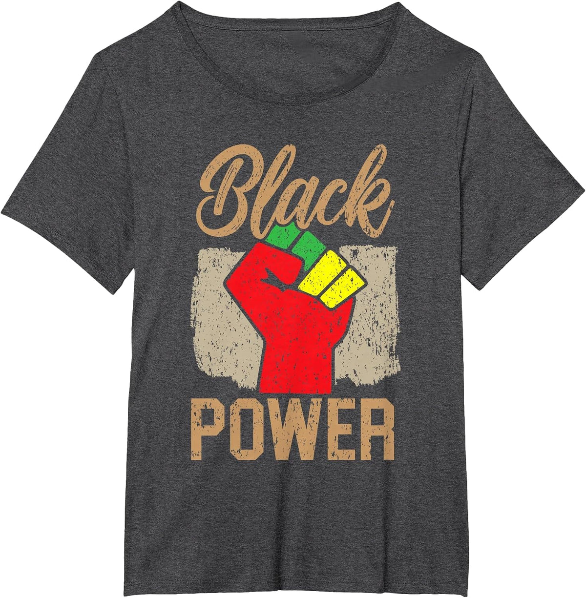 Black Power Black Pride Melanin African American T-Shirt - Dark Heather Grey