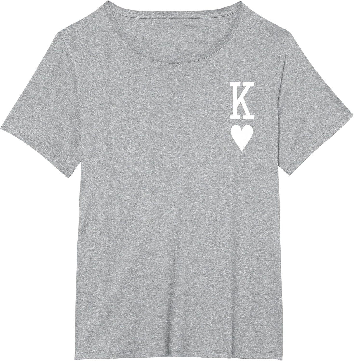 King of Hearts Queen of Hearts Couples Matching Men's Letter K T-Shirt - Heather Grey