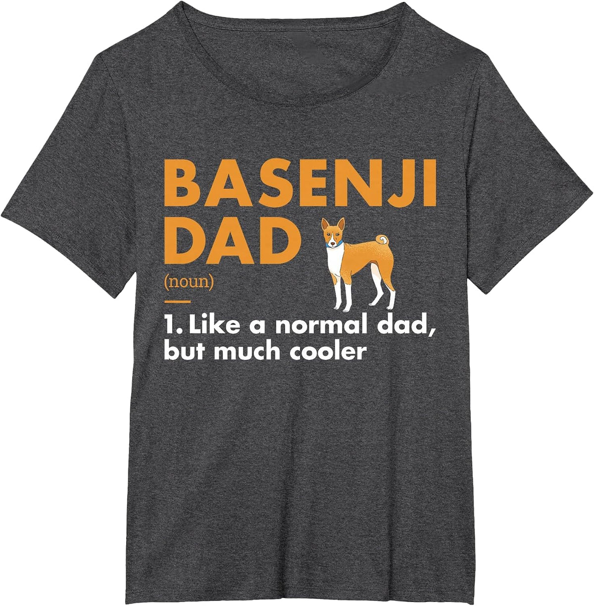 Dog Basenji Dad Definition T-Shirt - Dark Heather Grey