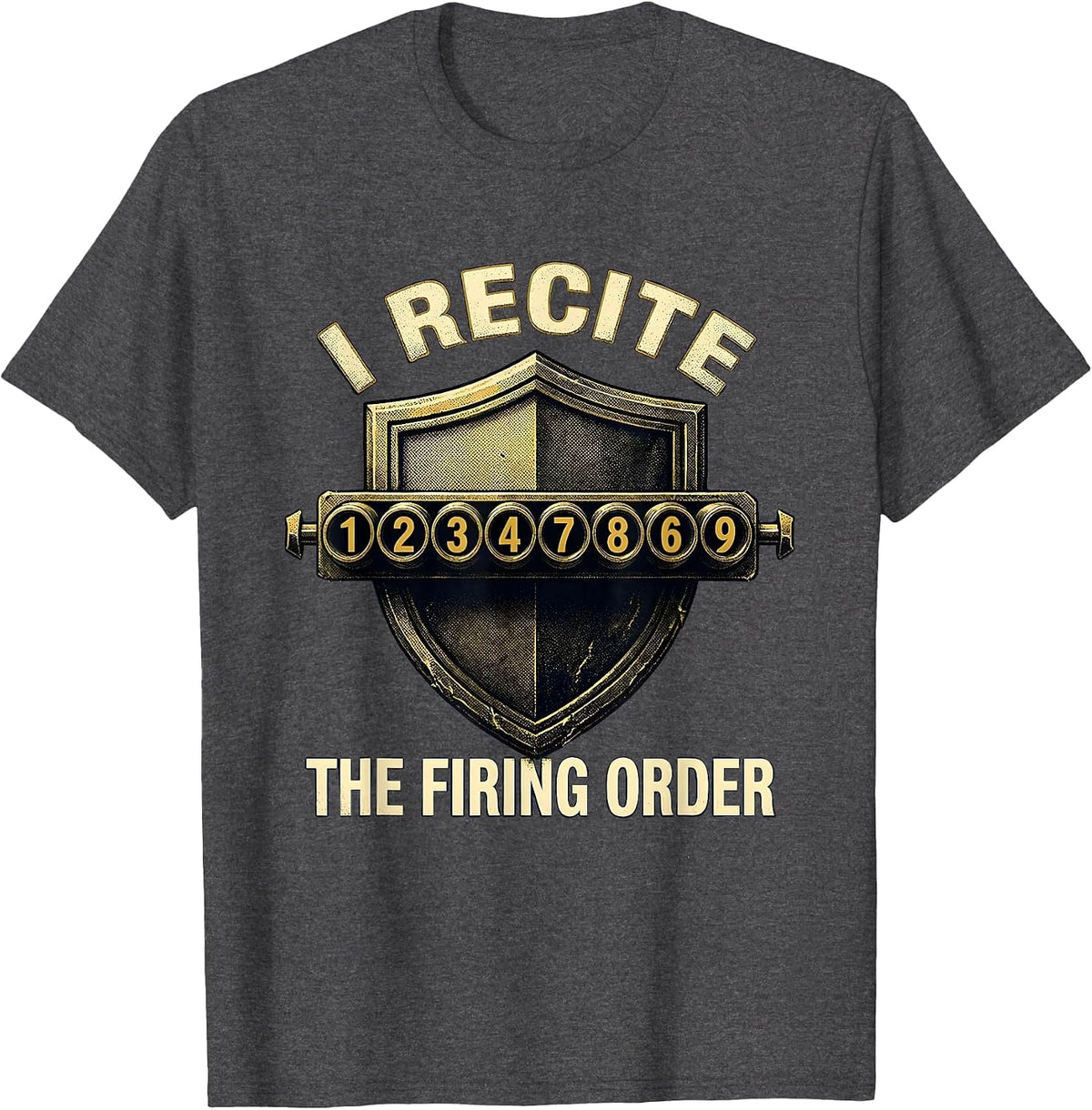 Men's I Recite The Firing Order Funny Mechanic Car Engine T-Shirt - Dark Heather Grey