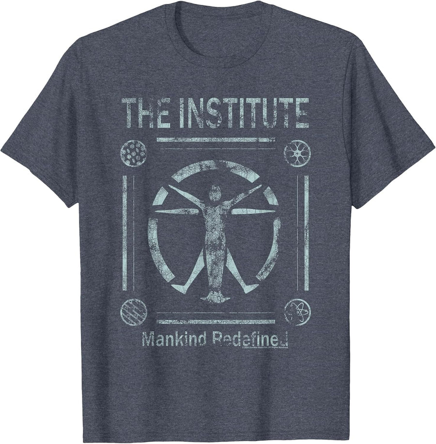 Fallout Video Game The Institute Mankind Redefined Logo T-Shirt - Heather Blue