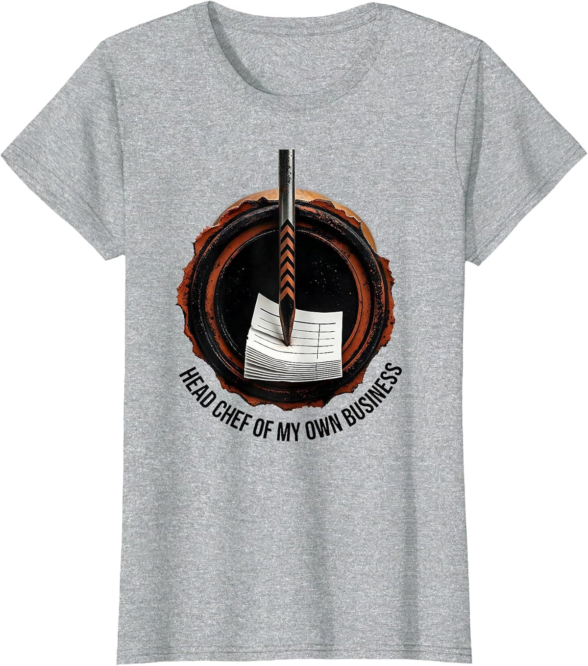 Head Chef Of My Own Business Funny Chef Kitchen Staff Gift T-Shirt - Heather Grey