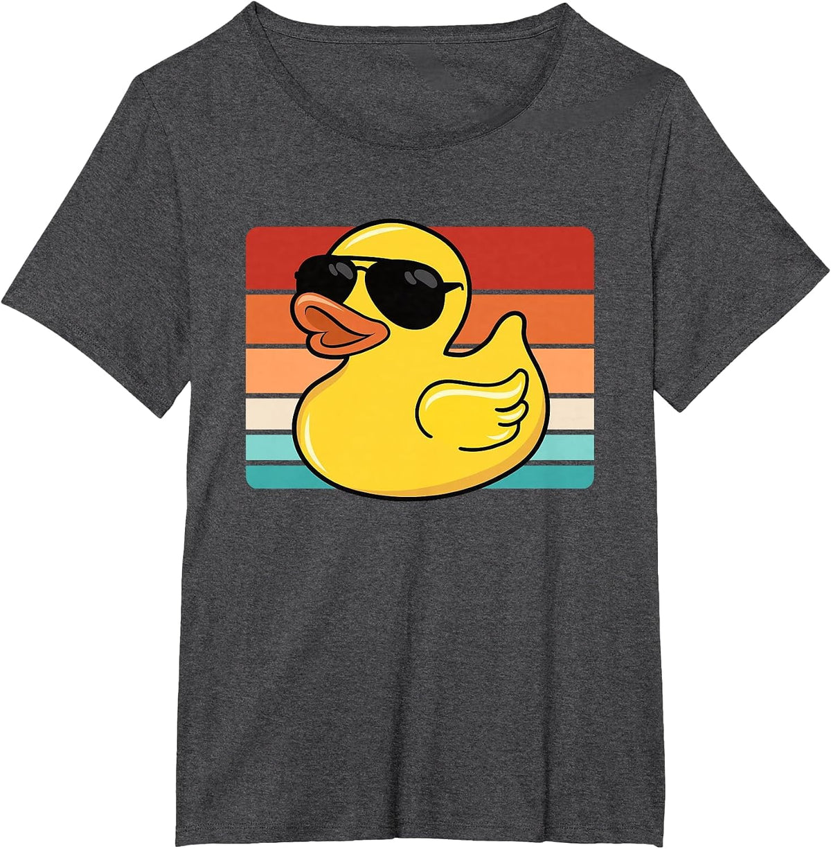 Funny Rubber Duck Retro Rubber Duck Lover Men Boys Kids T-Shirt - Dark Heather Grey