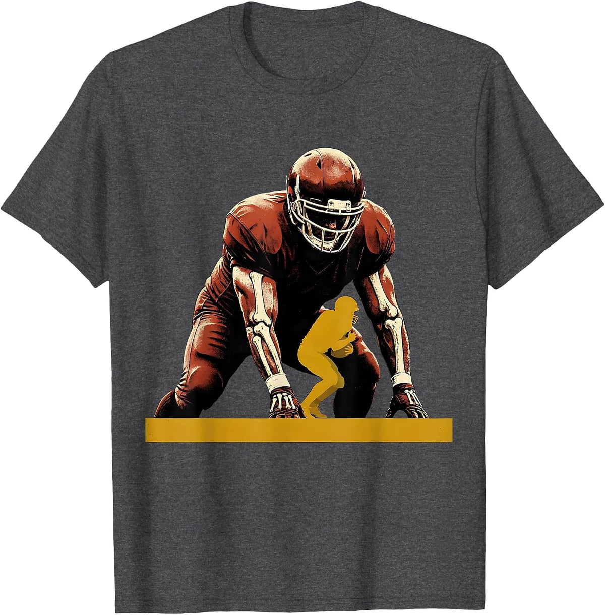 Men's Lineman Blocking Mass Football Player Humor T-Shirt - Dark Heather Grey