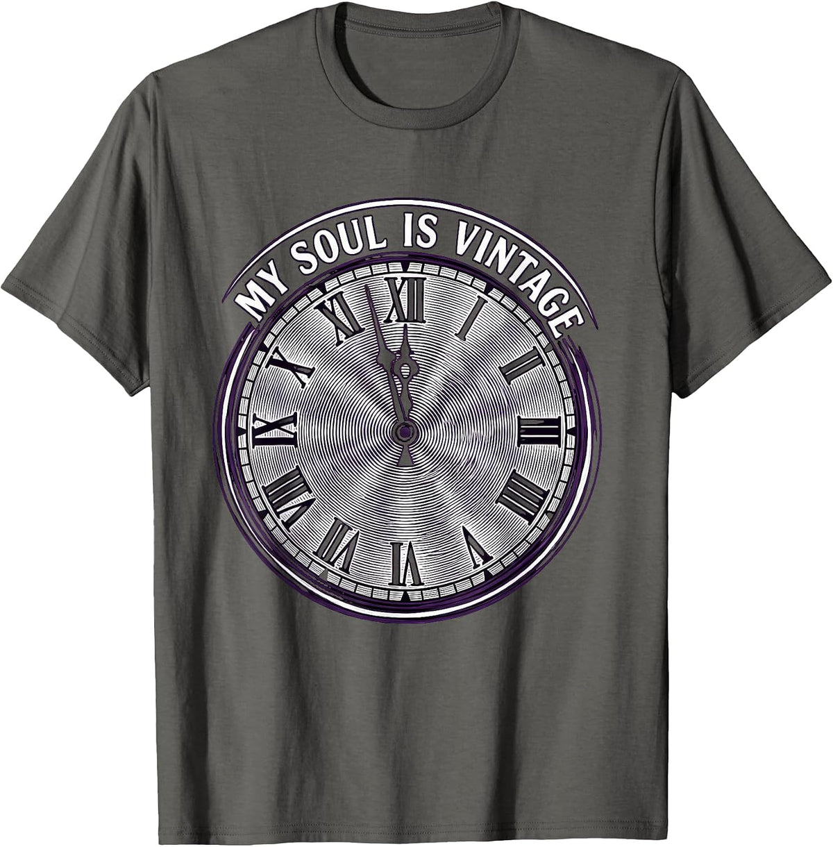Men's My Soul Is Vintage Goth Dark Aesthetic Design T-Shirt - Asphalt Grey