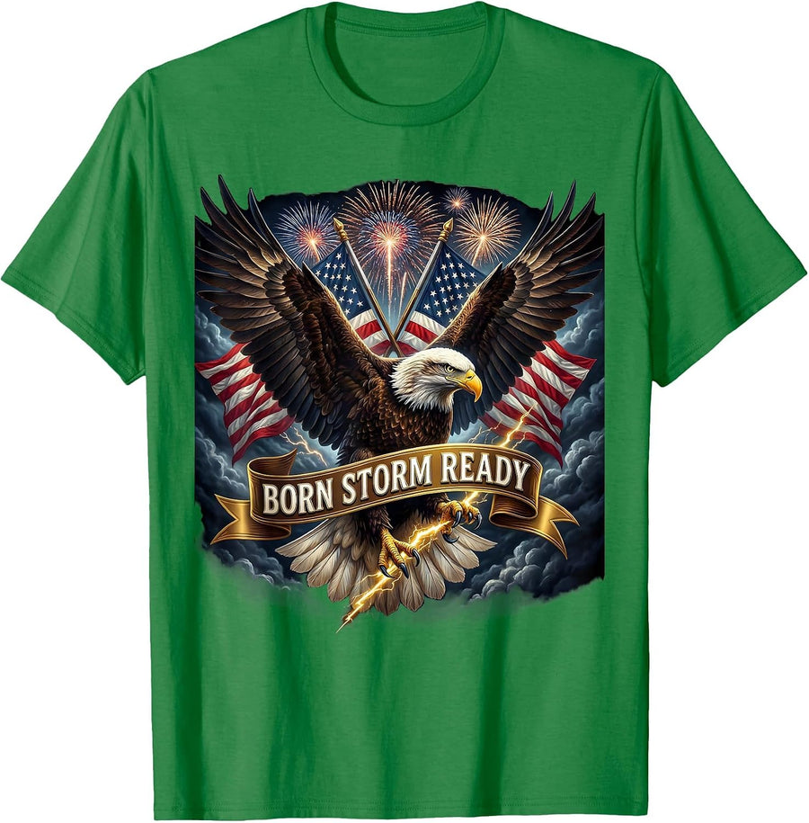 Men's Born Storm Ready Stronger Than The Storm Design T-Shirt - Kelly Green