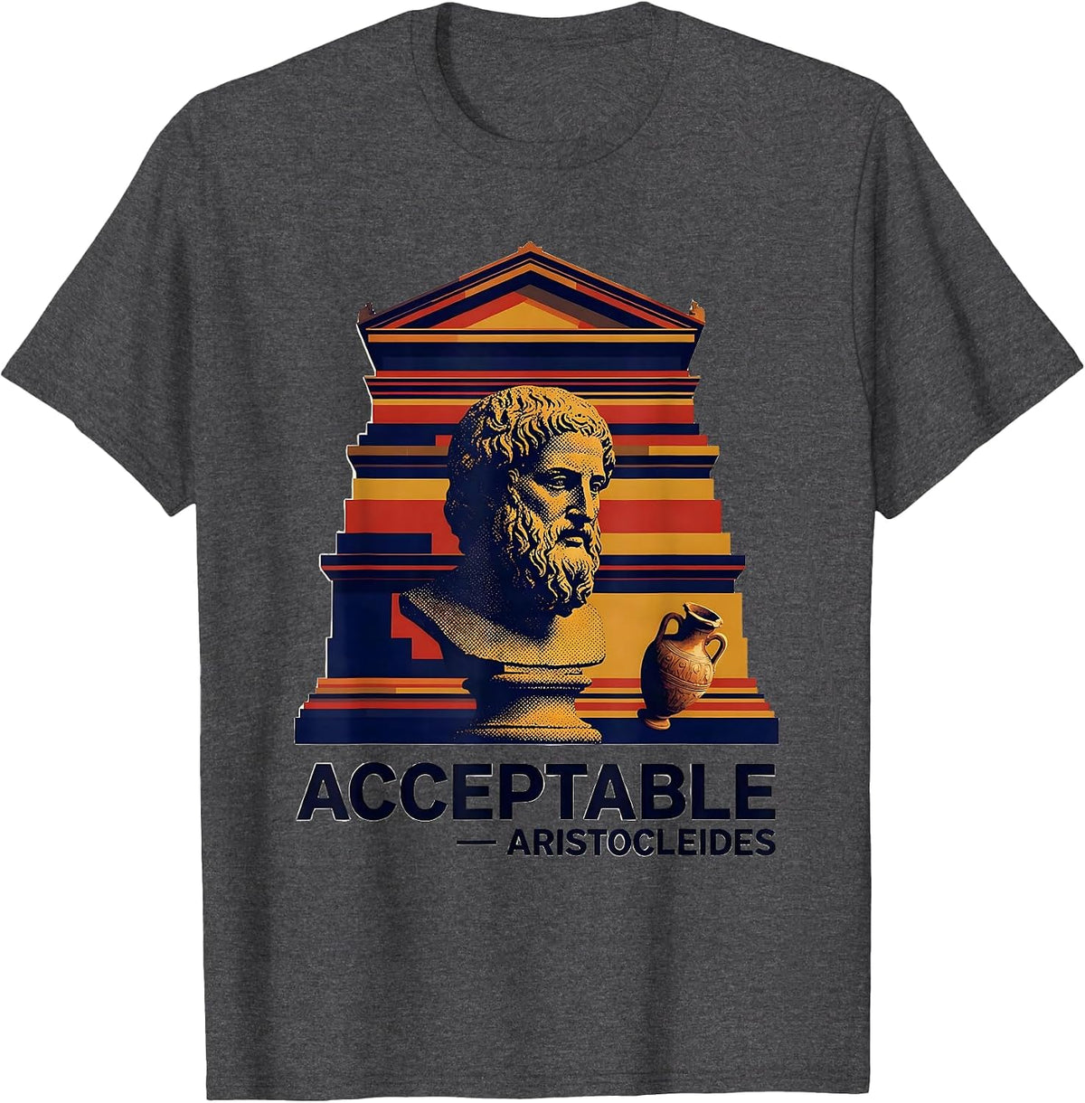 Men's Acceptable Aristocleides Funny Greek Philosophy Meme T-Shirt - Dark Heather Grey