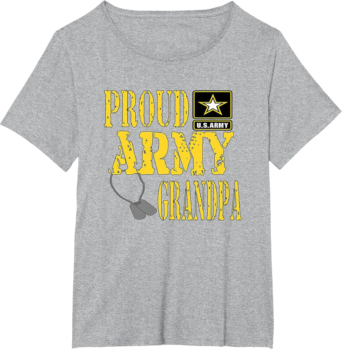 Proud Army Grandpa Shirt Military Pride T Shirt T-Shirt - Heather Grey