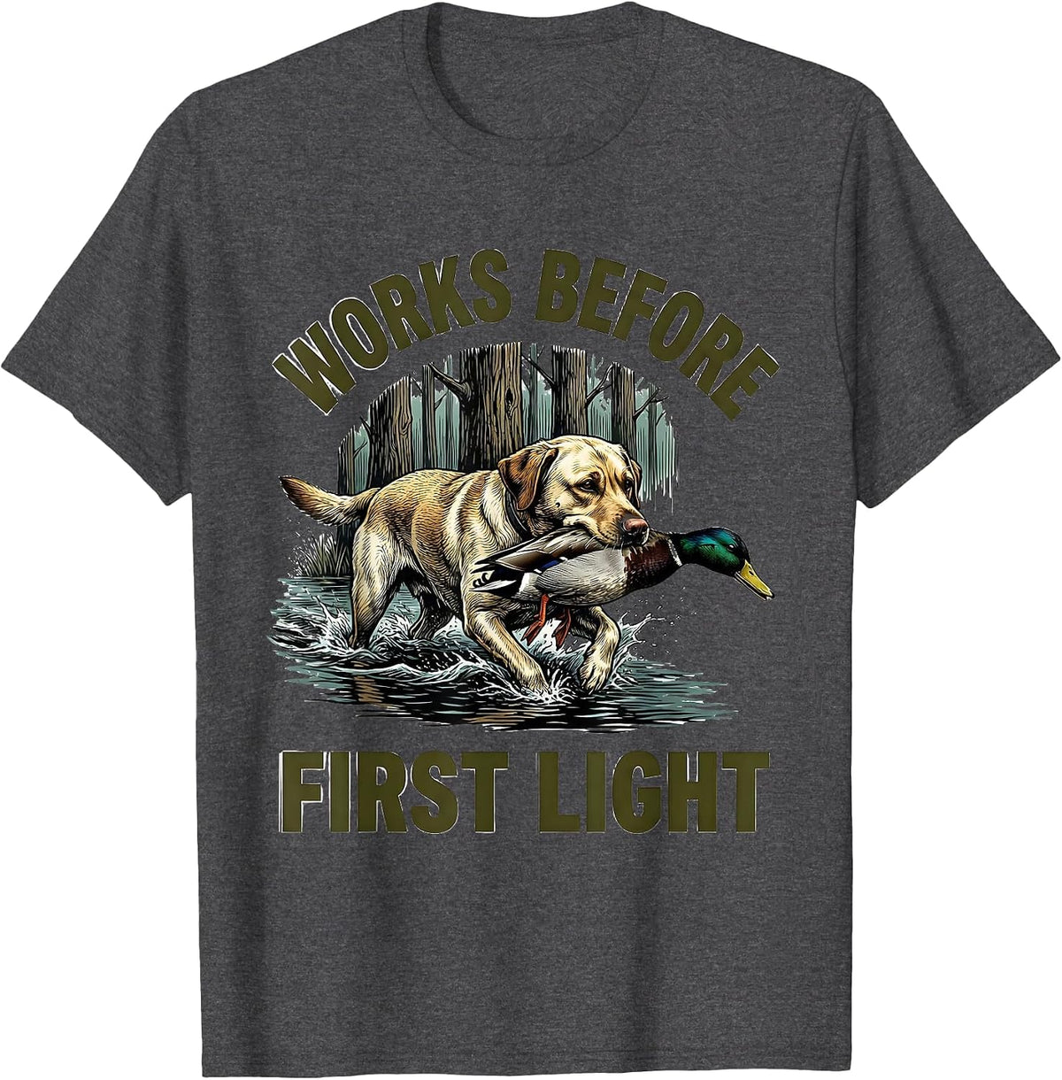 Men's Works Before First Light Southern Local Boy Labrador Duck T-Shirt - Dark Heather Grey