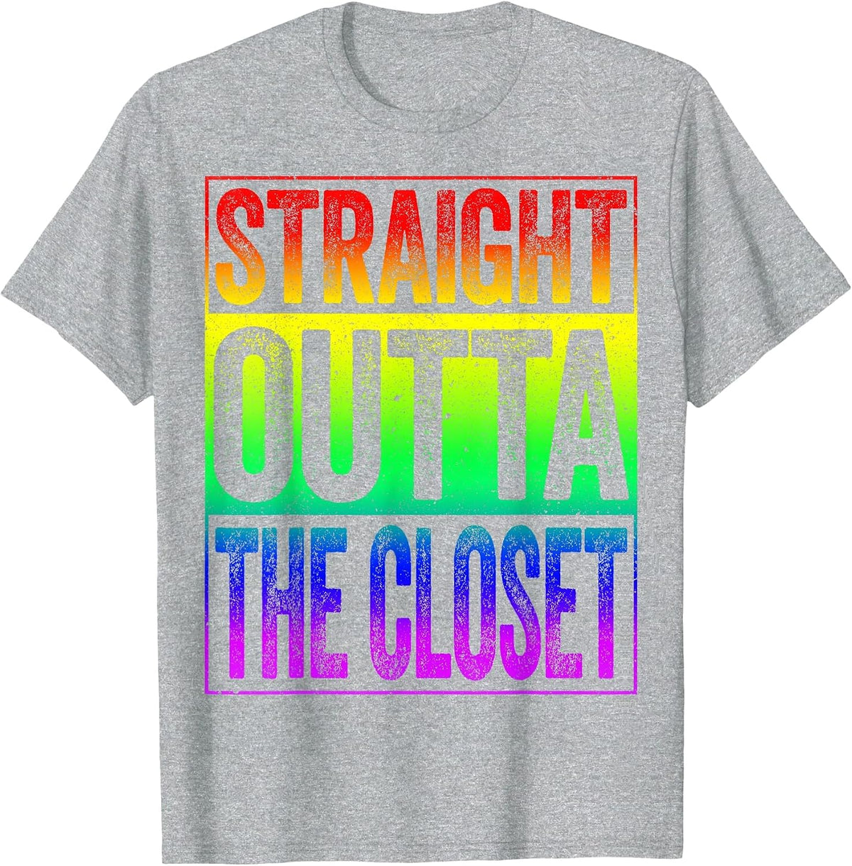 Straight Outta The Closet Shirt LGBT Pride T-Shirt - Heather Grey