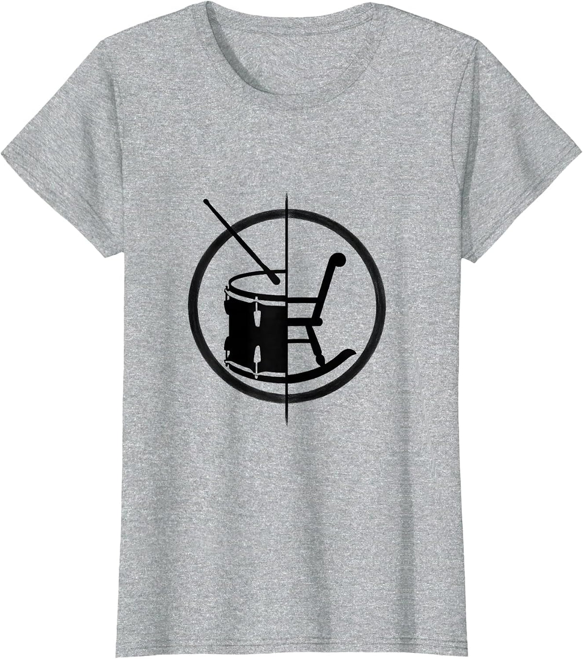 Women's Drummer Half Circle Minimalist Percussionist Humor T-Shirt - Heather Grey