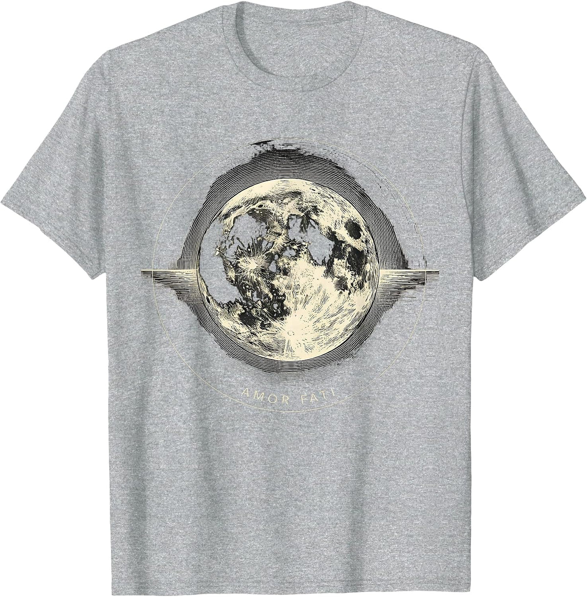 Men's AMOR FATI Stoic Philosophy Quote Memento Mori T-Shirt - Heather Grey
