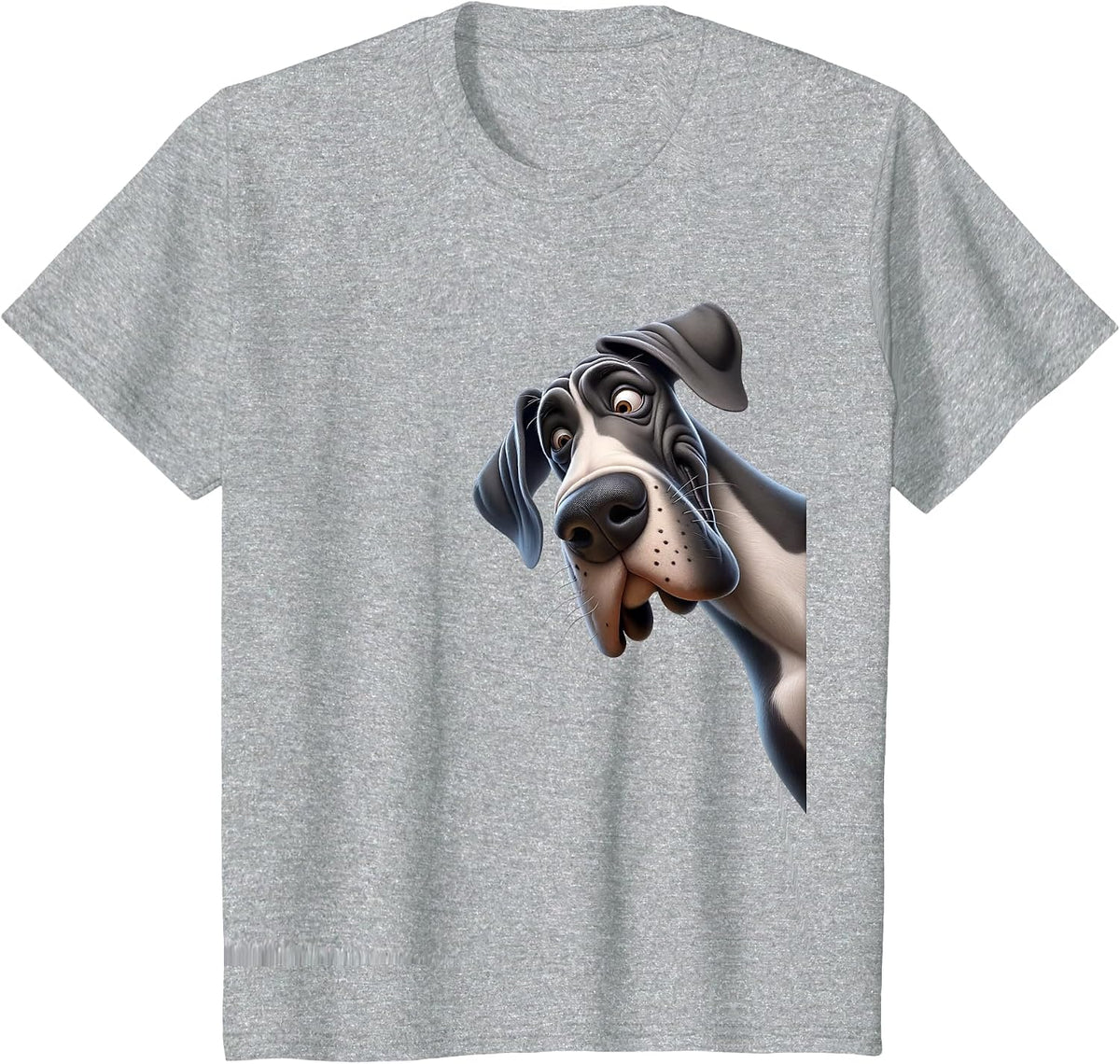 Goofy Giant Adorable Large Gentle Dog Lover Great Dane T-Shirt - Heather Grey