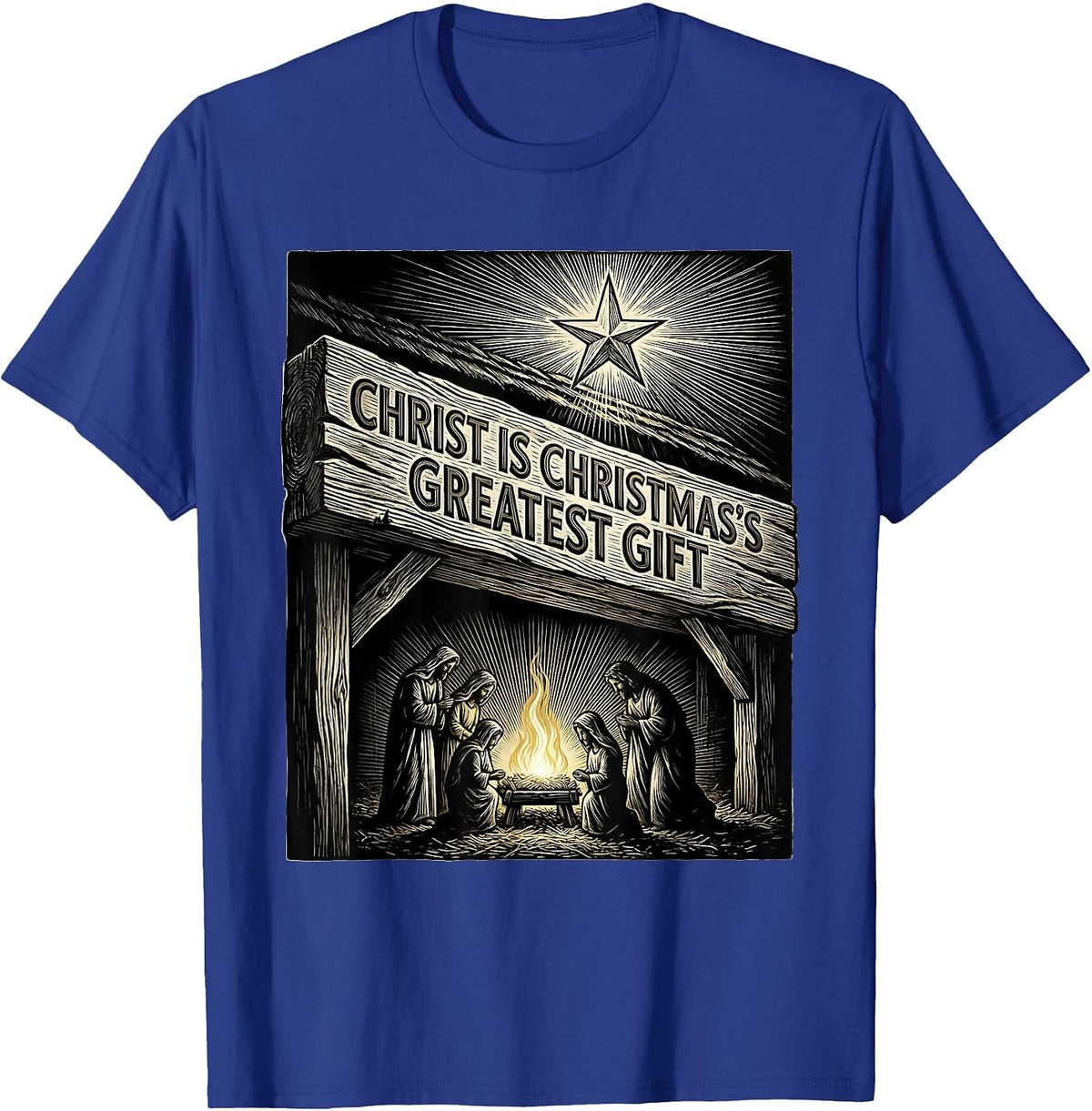 Christ Is Christmas's Greatest Gift Religious Christian T-Shirt - Royal Blue