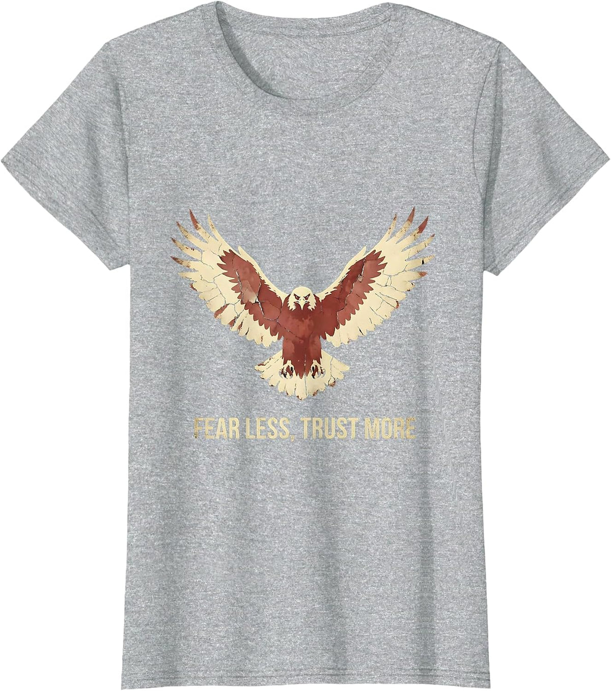 Fear Less Trust More Faith Over Fear Design T-Shirt - Heather Grey