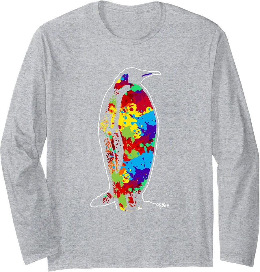 Penguin Long Sleeve T-Shirt - Adult Unisex Heather Grey