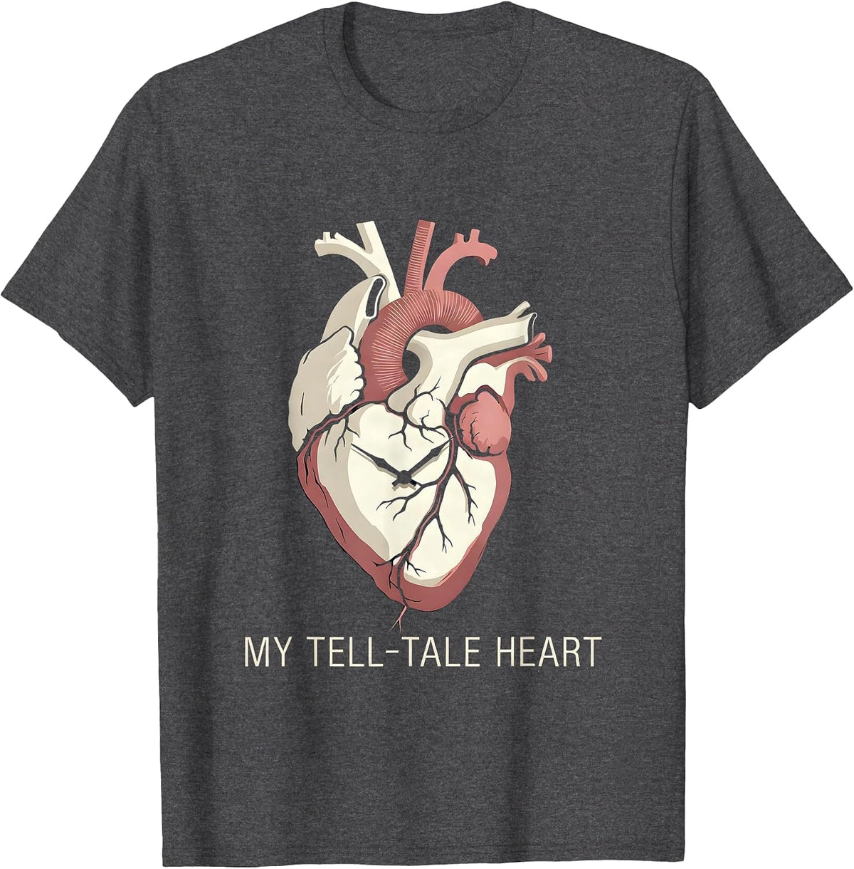 My Tell-Tale Heart Gothic Edgar Allan Poe Quote Literary T-Shirt - Dark Heather Grey