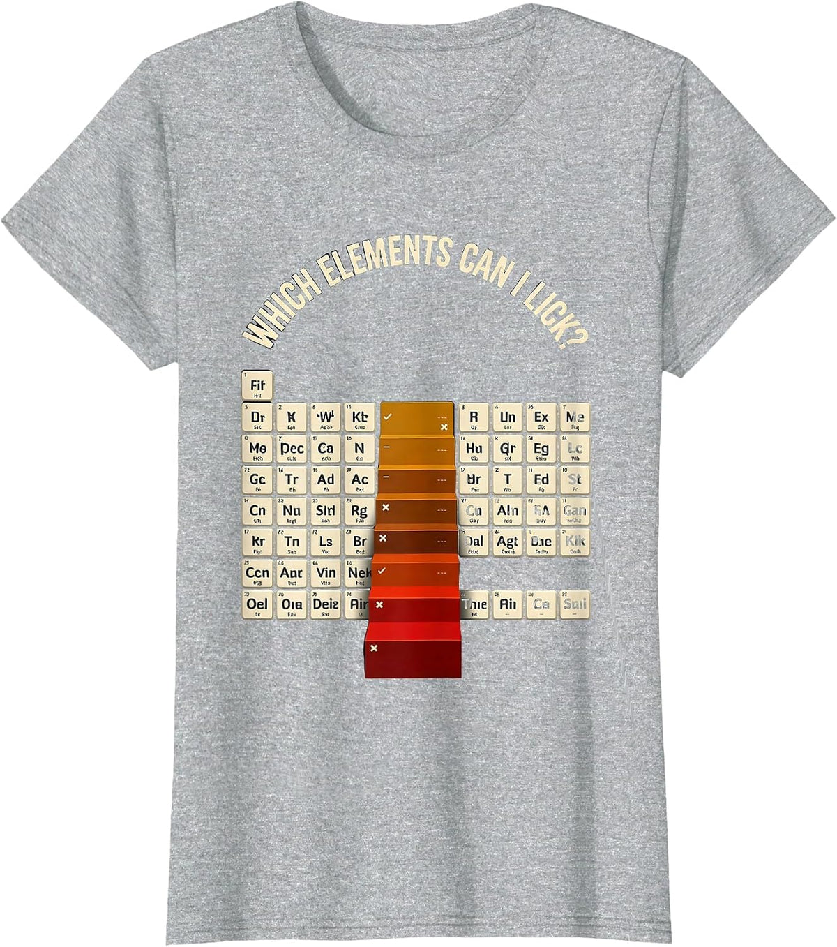 Which Elements Can I Lick Funny Periodic Table Science T-Shirt - Heather Grey