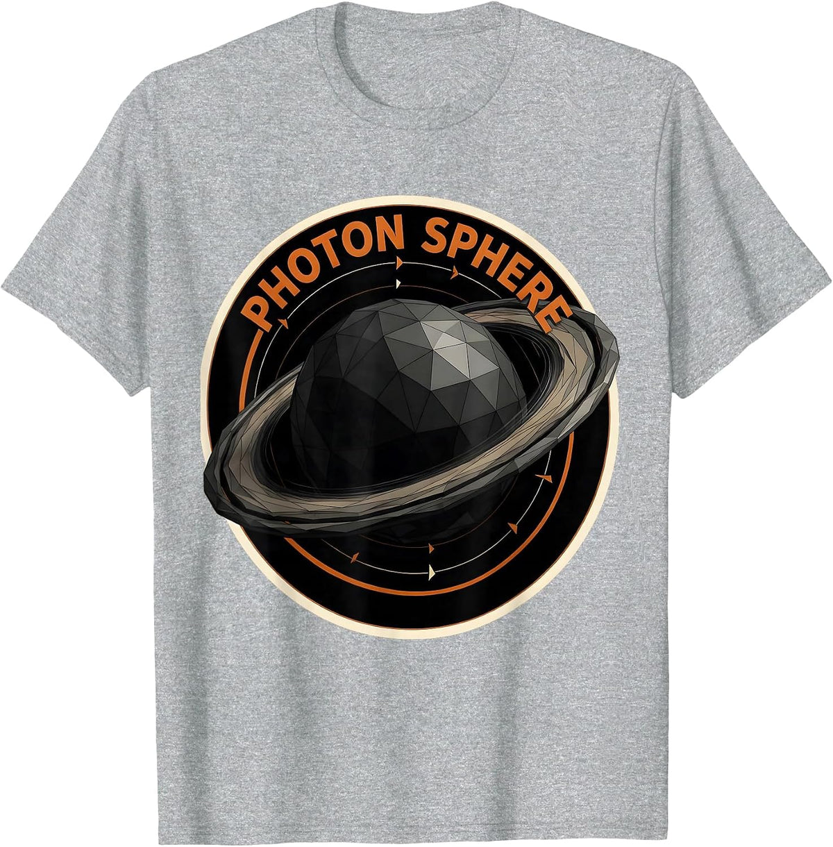 Men's Photon Sphere Low Poly Black Hole Physics Astrophysicist T-Shirt - Heather Grey