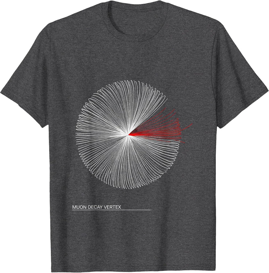 Men's Muon Decay Vertex Swiss International Quantum Physics T-Shirt - Dark Heather Grey