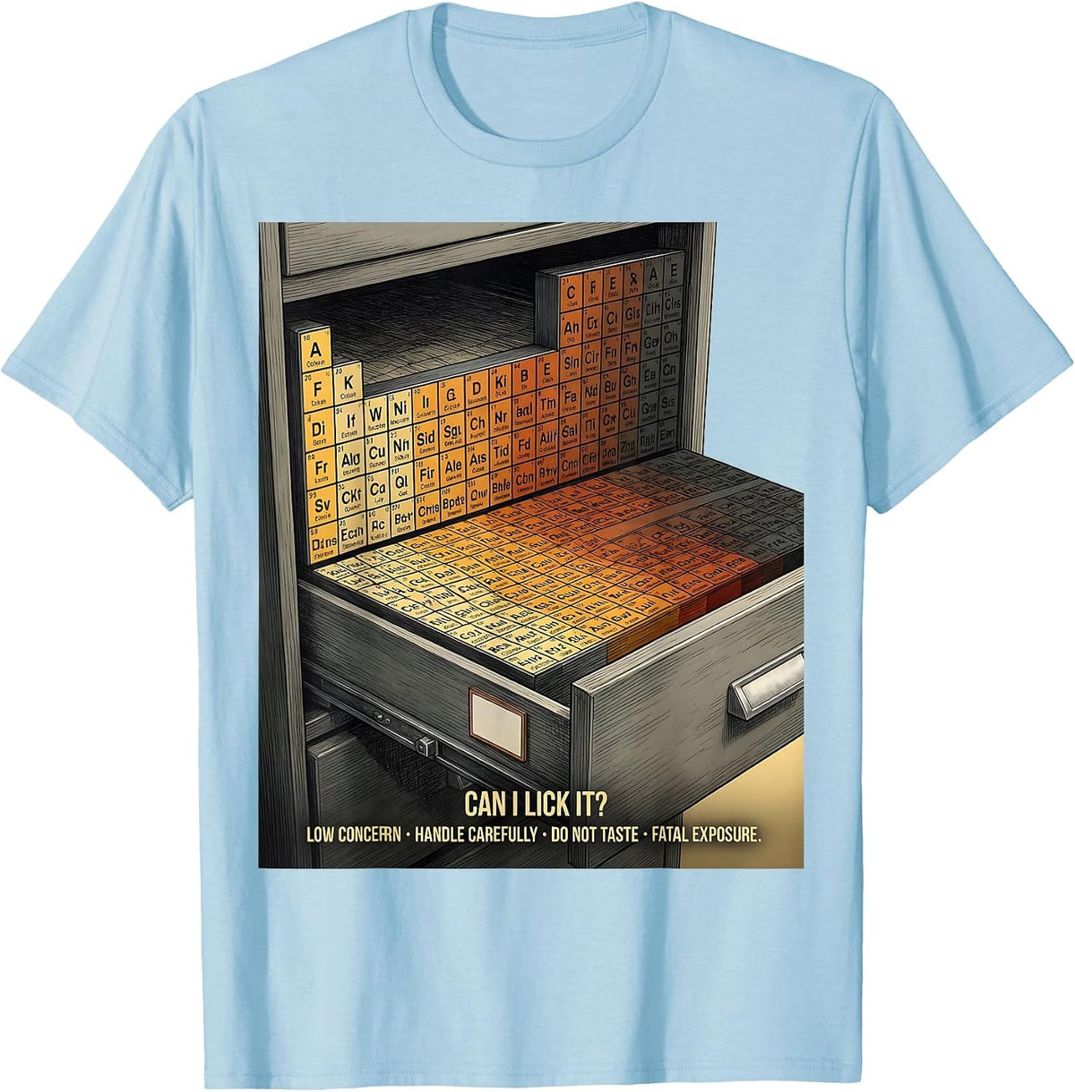 Can I Lick It Funny Periodic Table Science Teacher Gift T-Shirt - Baby Blue